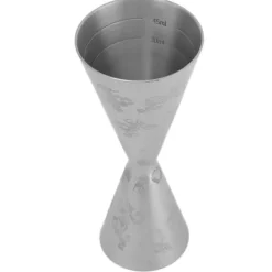 Jigger Rostfritt Stål Blad Stripe Double Head Cocktail Bartending Jigger Cup för Bar 30ml 60ml