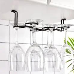 Järnhängande 6-flaskor vinmuggställ glashållare displayhylla arrangör