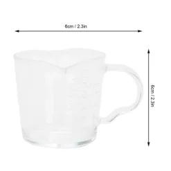 Kaffekopp med dubbla pipar Skala Handgjord mätkopp i borosilikatglas 70ml