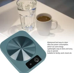 Kaffekoppvärmare, 55℃ Smart konstant temperaturkoppdyna USB-driven värmedyna för mjölkkopp, lämplig för hemmakök och kontor (grön)