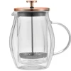 Kaffe/tebryggare 0,60L fransk press roséguld KLAUSBERG KB-7722
