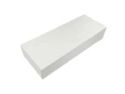 Kageæske hængslet låg L400xB155xH80mm pap uden rude hvid,100 stk/krt