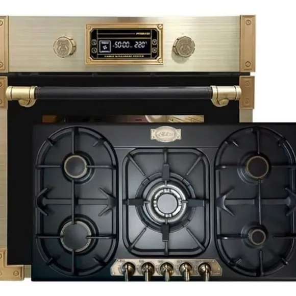 Kaiser Four Set EH 6427 AD+KG 9325 Em, Retro Pyrolyse inbyggnadsugn 73L + gasspis, 90 cm