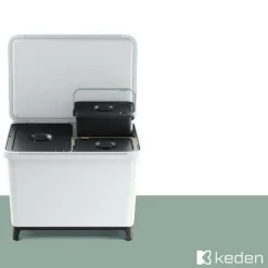 Keden Återvinningstunna 2x23l Systema 56x39x41 Cm Silver