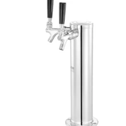 Kegerator Tornkit, Dubbelkran Ölkranstorn, 17,5x11,5x43,5 cm, Rostfritt Stål