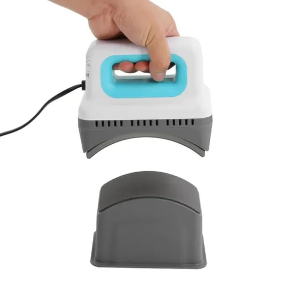 Kepsvärmepress - Handhållen press - 300 W - 4 lägen 130–190 °C - EU 220 V - Säkerhetsbas & kepskudde - Non-stick - 1 m sladd - Grön/Vit/Grå