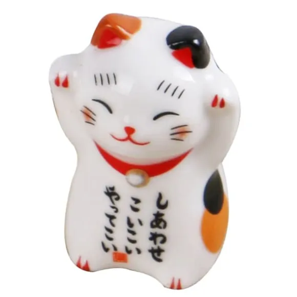 Keramiska Cat Chopstick Rests Set - Mini Kitten Ornaments för japansk servis