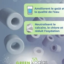 Keramiska pärlor - GRÖNA KOALOR - 100 pärlor - Förbättrar smaken - Vattenrening - Antioxidant