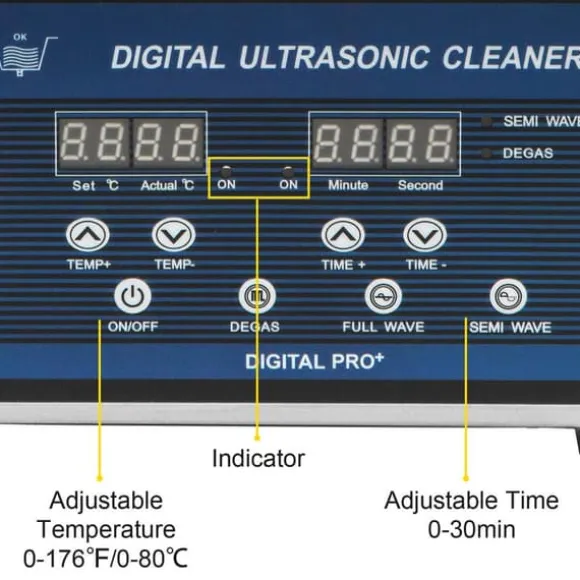 28/40KHz dubbelfrekvens ultraljudsrengörare med 10L tank, justerbar uppvärmning/arbetstid, 3 rengöringslägen, genomtänkt design