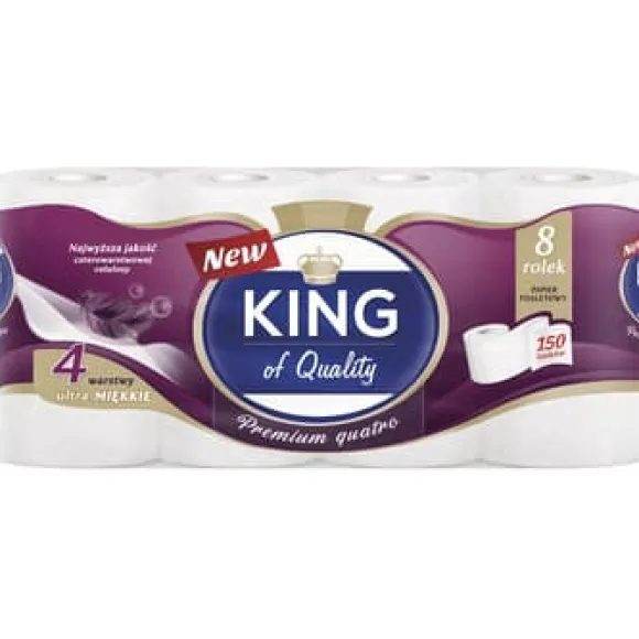 KING QUALITY Toalettpapper 8 rullar 4-lagers
