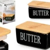 Kinvara Smörskål i keramik med BUTTER-inskription, 10 x 16,5 x 8,5 cm