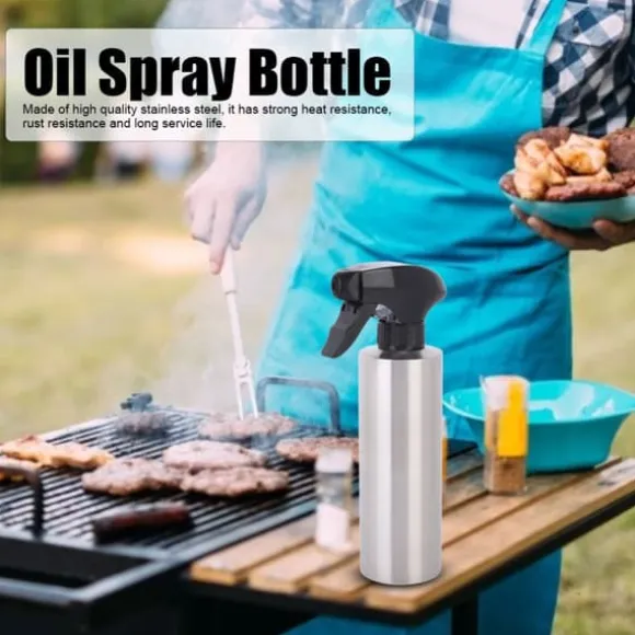 Kök 304 Rostfritt Stål Oljespruta Dispenser Olivolja Sprayflaska Matlagning Grillverktyg