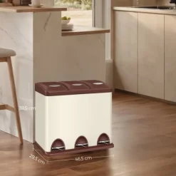 Köksavfallsbehållare, 3 x 8 l, liten volym