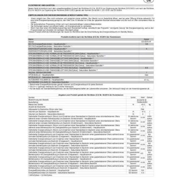 Köksensemble - Kaiser - EG 6374 - Elektrisk ugn - Gaskokplatta - Pyrolytisk självrengöring