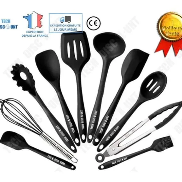 Köksredskap - TD® - 10 delars kit - Giftfritt silikon - Rostfritt stål - Praktiskt för bakning