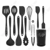 Köksredskap - TD® - 11-delarsset - Svart silikon - Non-stick - Måttfullt