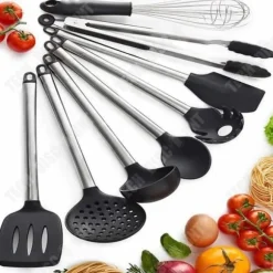 Köksredskap - TD® - Set med 8 - Non-stick - Svart färg - Professionellt kök