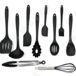 Köksredskap - TD® - Set om 10 - Silikon - Rostfritt stål - Svart