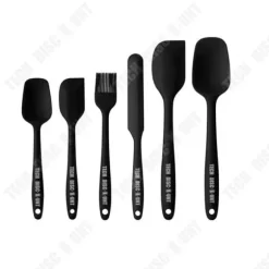 Köksredskap - TD® - Silikonspatel - 6 delar - Non-stick - Svart