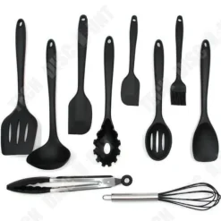 Köksredskap - TECH DISCOUNT - Kit med 10 delar - Silikon - Svart - Modern stil