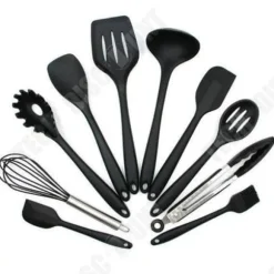 Köksredskap - TECH DISCOUNT - Kit med 10 delar - Silikon - Svart - Modern stil