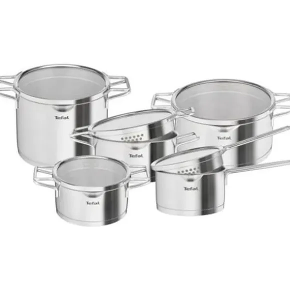 Köksset - TEFAL - Nordica - 10 delar - Rostfritt stål - Siktande lock