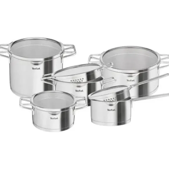 Köksset - TEFAL - Nordica - 10 delar - Rostfritt stål - Siktande lock