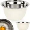 Köksskål, metall, stål, vit, liten, 14,5cm, 700ml, VILDE 259706