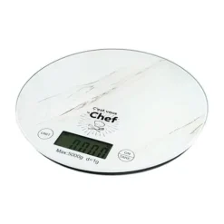 Köksvåg - VARUMÄRKE - Digital Rund - Precision 1g - Kapacitet 5kg - Marmor Effekt