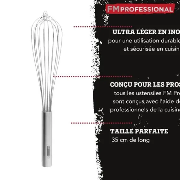 Köksvisp - FM Professional - 35 cm - Rostfritt stål - Ergonomisk - Praktisk