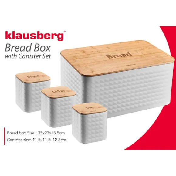 KLAUSBERG Brödburk KB-7483 med Förvaringsbehållare Vit