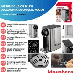 KLAUSBERG KB-7880 2,7L varmvattenautomat med temperaturkontroll