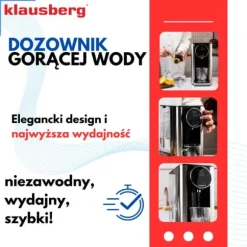 KLAUSBERG KB-7880 2,7L varmvattenautomat med temperaturkontroll