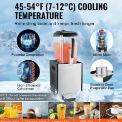 Kommersiell Dryckesdispenser 12L, Kall Juice, Isdryckesdispenser för Fest, Hållbar, Effektiv, Lätt Användning, Perfekt för Evenemang