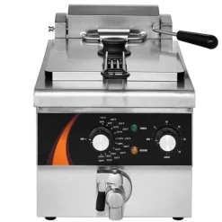 Kommersiell Elektrisk Fritös 3000W, 5,9L Rostfritt Stål, 200°C, Uppgradering för snabbare matlagning, effektiv fritering