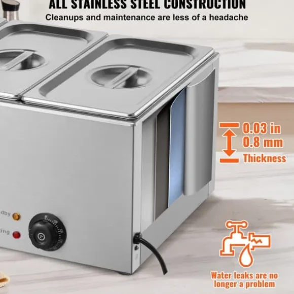 Kommersiell Elektrisk Matvärmare 3-Pannor Bänkskiva Buffé 16,5L Bain Marie, effektiv värmelösning för restauranger och catering