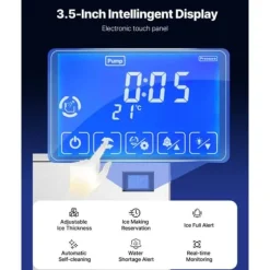 Kommersiell Ismaskin 360 pund/dag, 180 pund Förvaringsbehållare, Automatisk Isdispensering