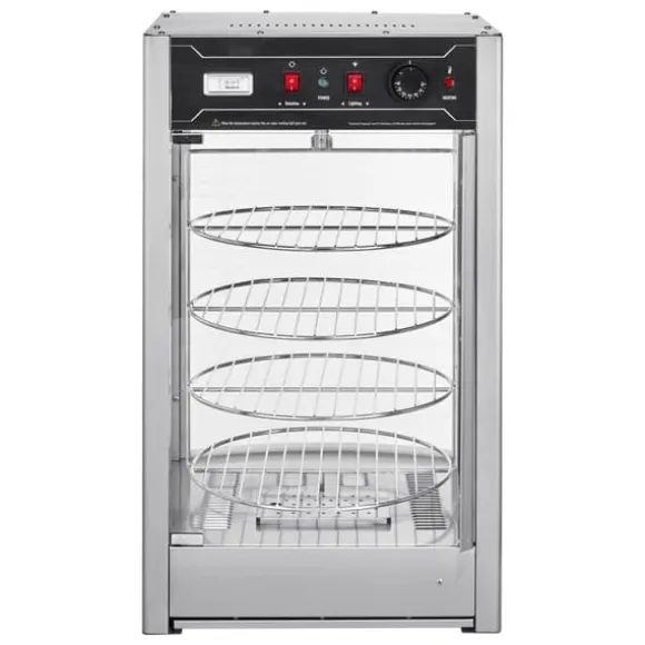 Kommersiell pizzavärmare för 14" pizza, 4-lagers design, elektrisk matdisplay, effektiv uppvärmning