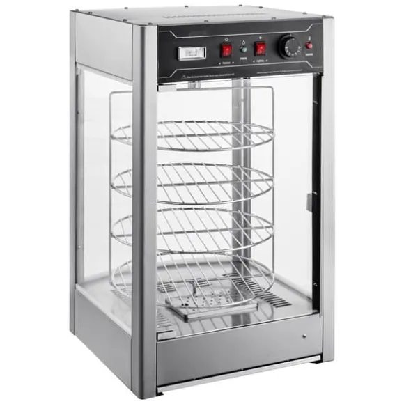 Kommersiell pizzavärmare för 14" pizza, 4-lagers design, elektrisk matdisplay, effektiv uppvärmning