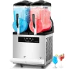 Kommersiell slushmaskin 12Lx2, margarita- och smoothie-maskin, hög kapacitet, effektiv kylning, perfekt för caféer och fester