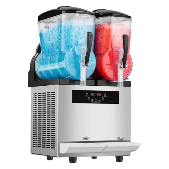 Kommersiell slushmaskin 12Lx2, margarita- och smoothie-maskin, hög kapacitet, effektiv kylning, perfekt för caféer och fester