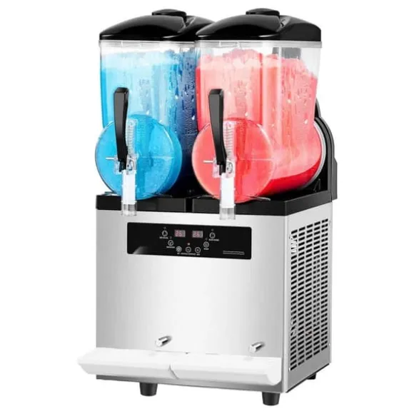 Kommersiell slushmaskin 12Lx2, margarita- och smoothie-maskin, hög kapacitet, effektiv kylning, perfekt för caféer och fester