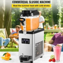 Kommersiell Slushy-maskin, 6L, 25 koppar, 705W, rostfritt stål. Perfekt för stormarknader, caféer och barer.