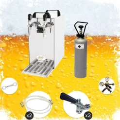 Komplett set - Öltapp - kontakt 40 två linjer torr kylare, run kylare 50 liter/h, KEG:utan, KEG 2:Type M