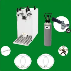 Komplett set - Öltapp - kontakt 40 två linjer torr kylare, run kylare 50 liter/h, KEG:Type G, KEG 2:5 liters adapter