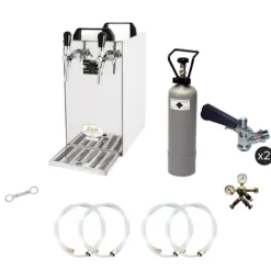 Komplett set - Öltapp - kontakt 40 två linjer torr kylare, run kylare 50 liter/h, KEG:Type G, KEG 2:Type D