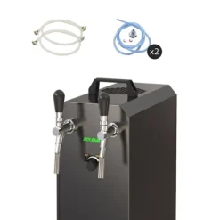 Komplett set - Öltapp STREAM 50K med luftpump ölkorg, flödeskylare 2-ledare torrkylare, upp till 55 liter/h - BLACK EDITION, KEG:utan, KEG 2:Type M