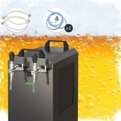 Komplett set - Öltapp STREAM 80K med luftpump, ölväska, genomströmningskylare, 2-linjers torrkylare, KEG:5 liters adapter, KEG 2:Type M