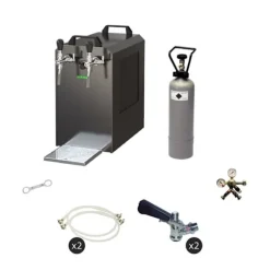 Komplett set - Öltapp - STREAM 80 ölkassett, flödeskylare 2-linjers torrkylare, KEG:Type D, KEG 2:KeyKeg