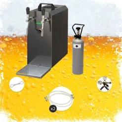 Komplett set - Öltapp - Stream 50 två linjer torr kylare, run kylare 50 liter/h, KEG:Type G, KEG 2:KeyKeg